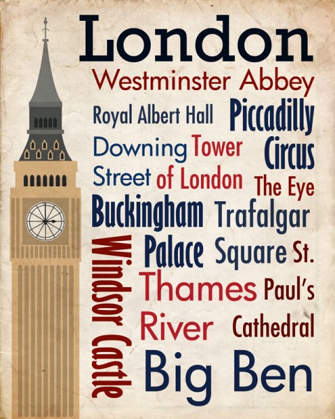 Sights of London Travel Poster