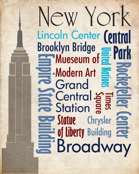 Sights of New York Travel Poster