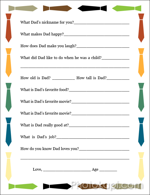 Fathers Day Questionaire