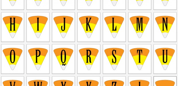 Candy Corn Pennants Our family is having a Candy Corn themed Halloween party, and my wife wanted a banner to hang up. I created these for her, and thought I would share them with you....