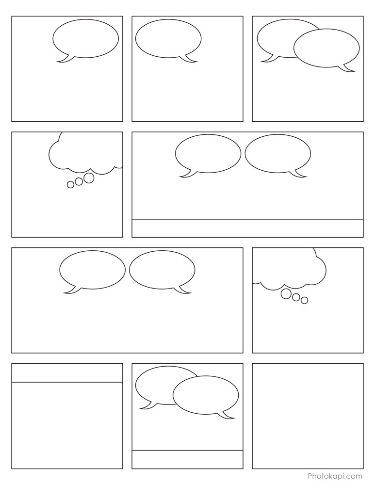printable comic strips with blank bubbles