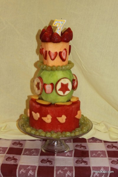 Stacked Fruit Birthday Cake - Photokapi.com
