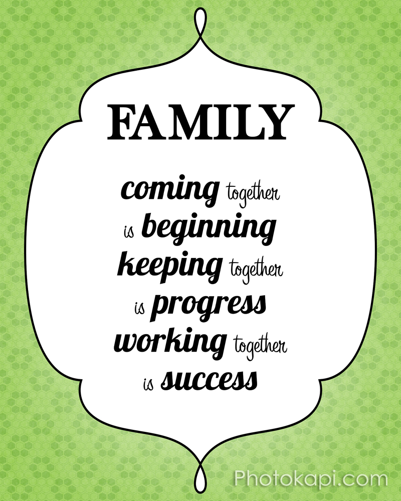 Family: Coming together is beginning