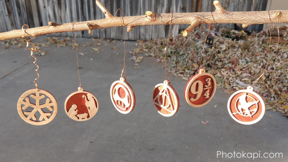Maple and Bloodwood Christmas Ornaments | Photokapi.com
